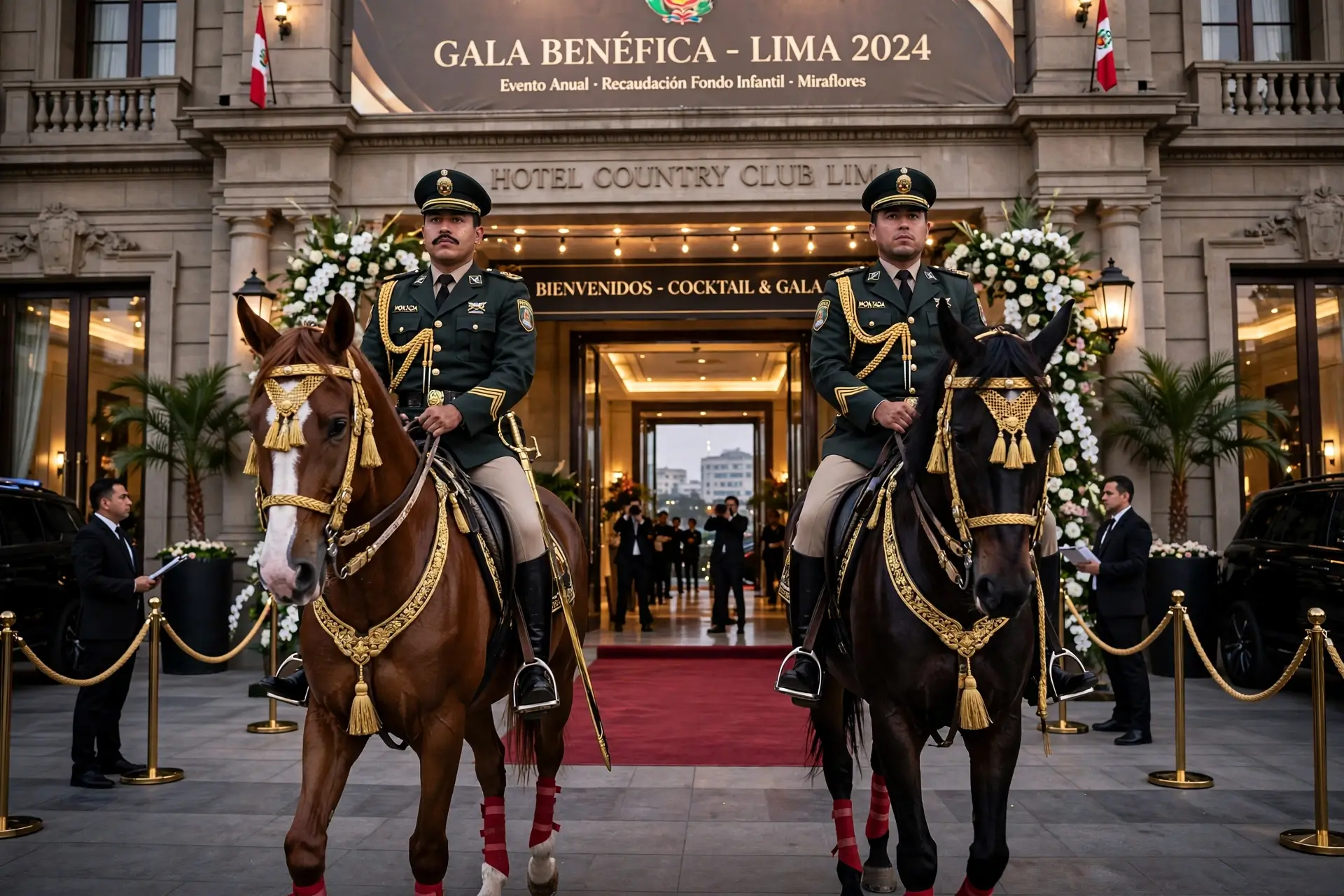 Guardia montada PNP caballos de paso peruano protocolo